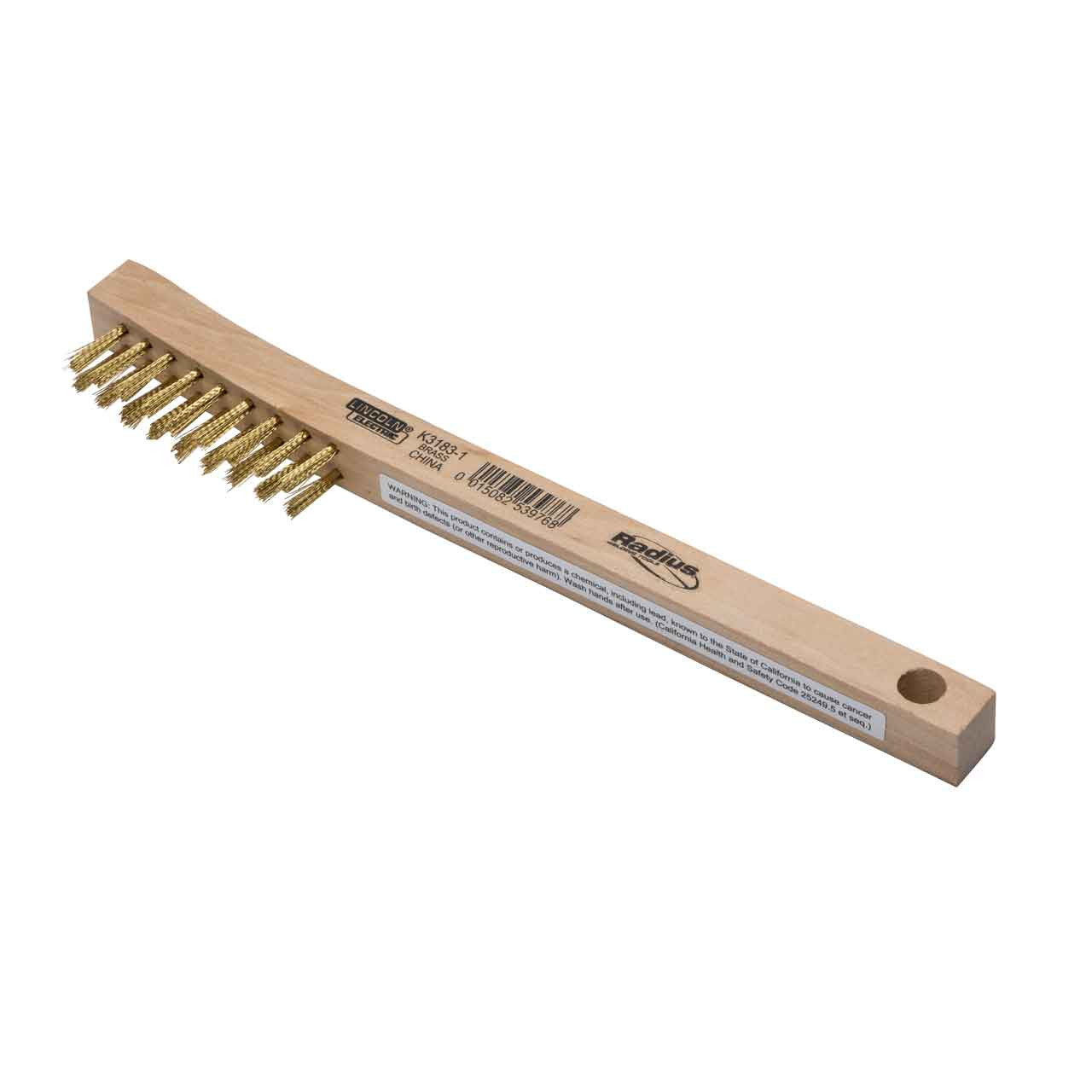 Lincoln Electric K3183-1 Brass Wire Brush for Aluminum, 2 x 9 Row