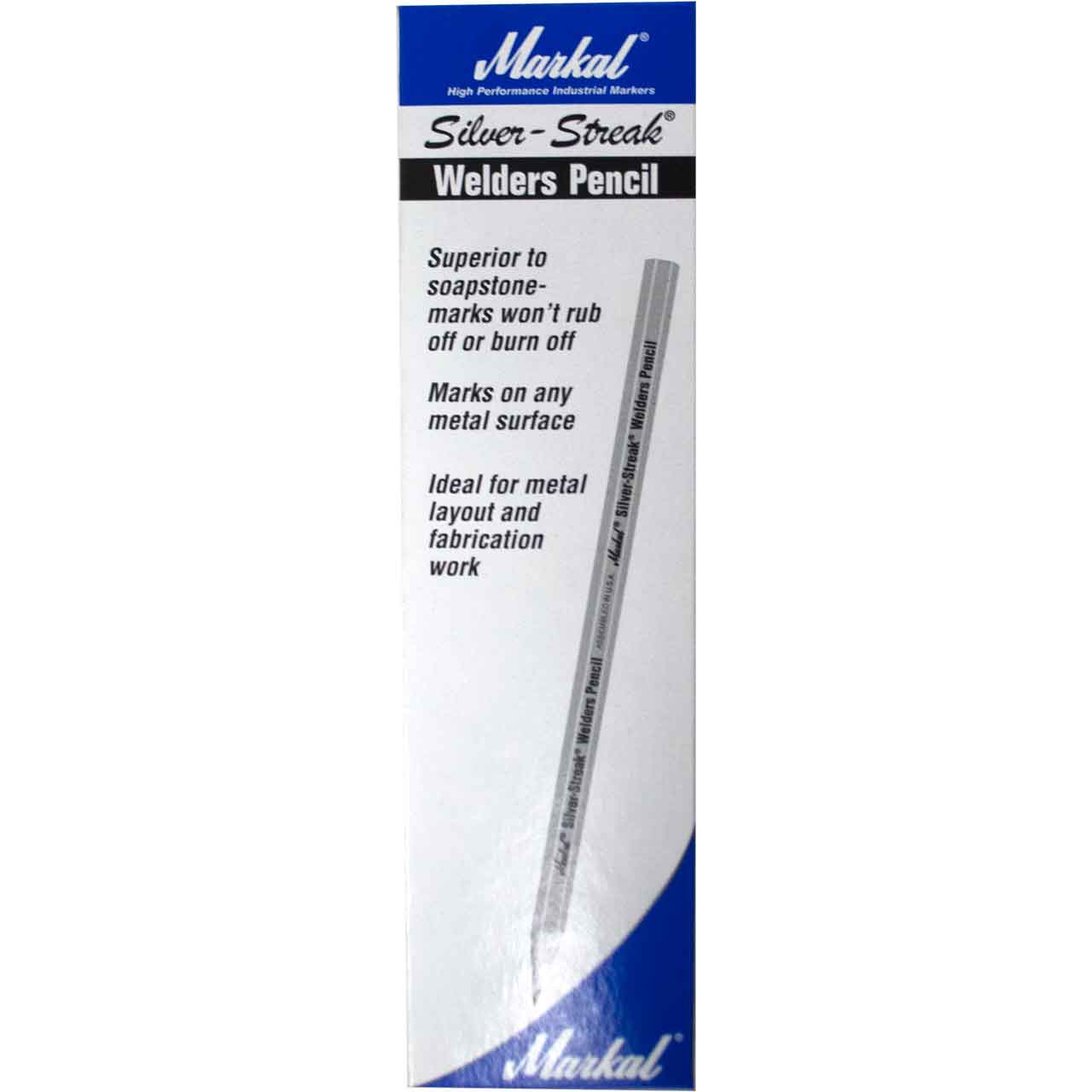 Metallic Silver Welders Marking Pencils, 12 pack