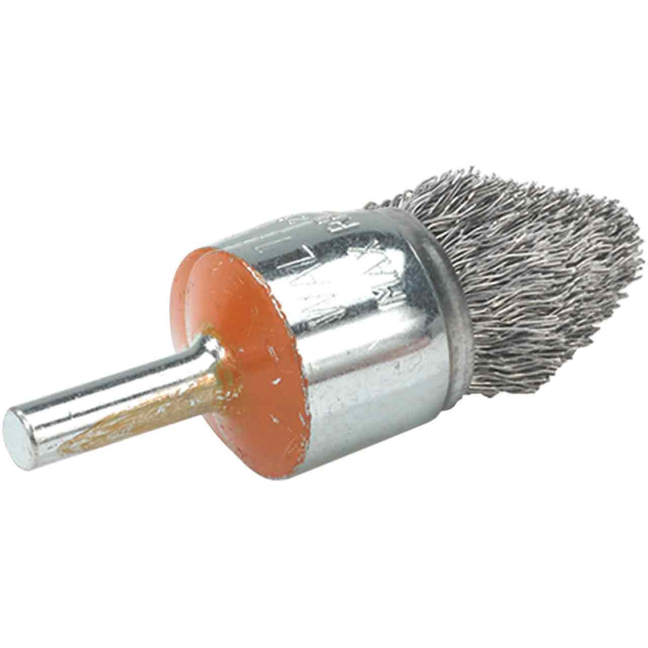 911508-4 3 Crimped Wire Wheel Brush, Shank Mounting, 0.012 Wire