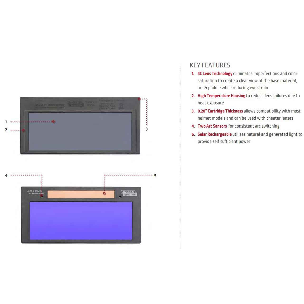 Lincoln KP3778-1 VIKING 2x4 C-Series Auto Darkening Welding Lens