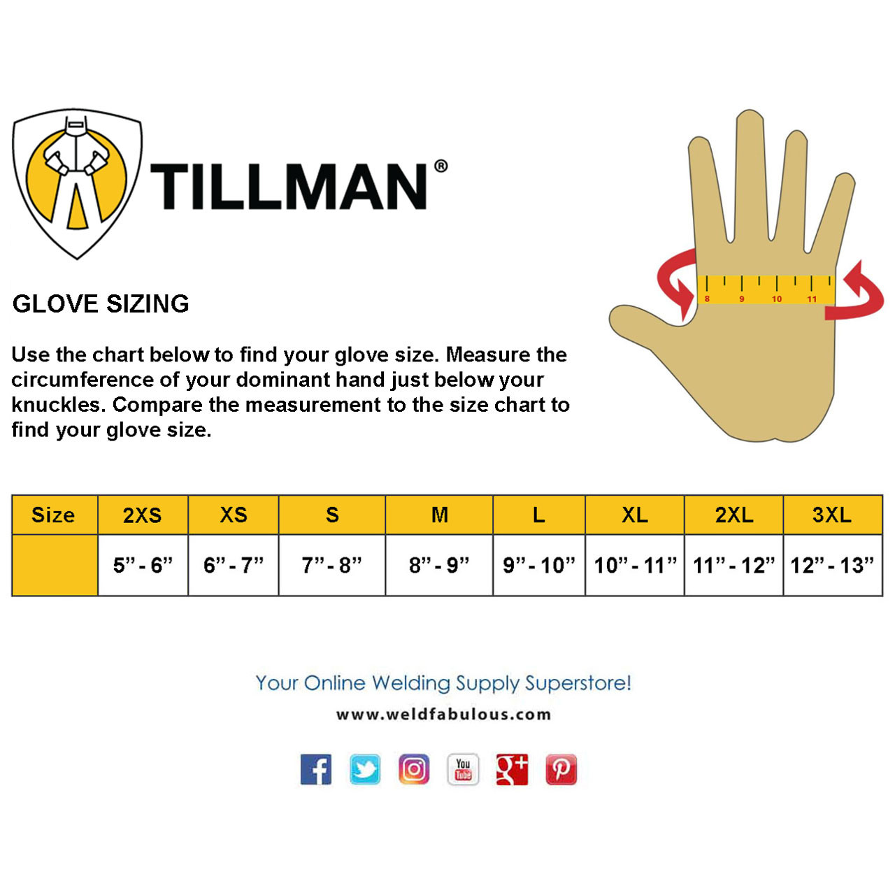 Tillman 55 Onyx Premium Cowhide MIG Welding Gloves with Reinforced