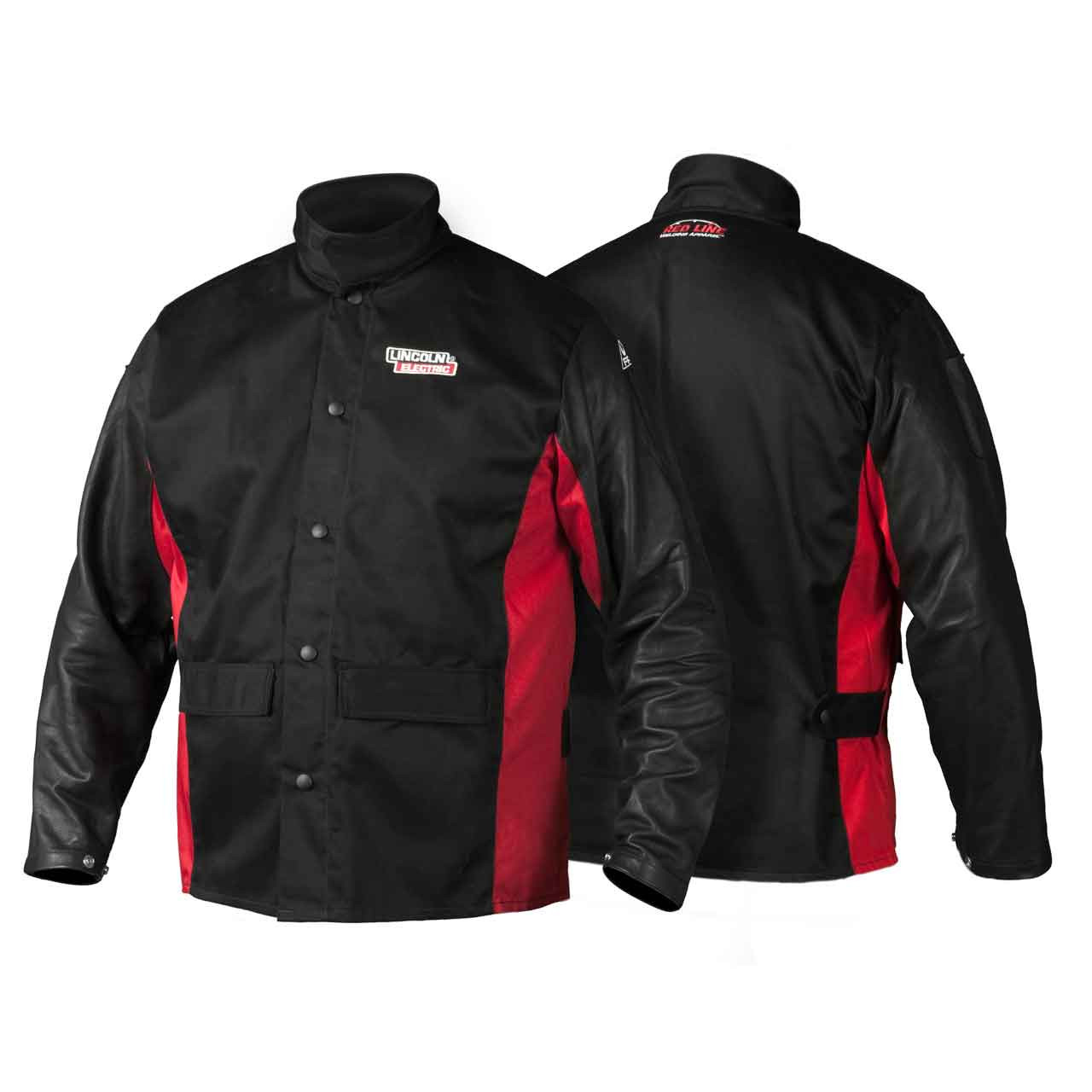新品未使用タグ付完売品／LOHEN HALF SLEEV JACKET　ブラック Lincoln Electric K2987 Shadow Grain Leather Sleeve Welding Jacket