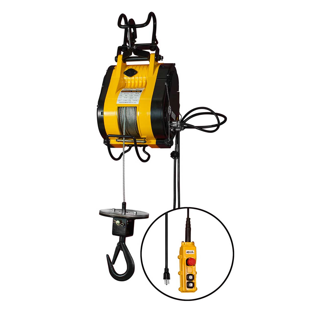 OZ Electronic Builder's Hoist 110 AC Electric, Load Capacity 500 lbs, OBH500