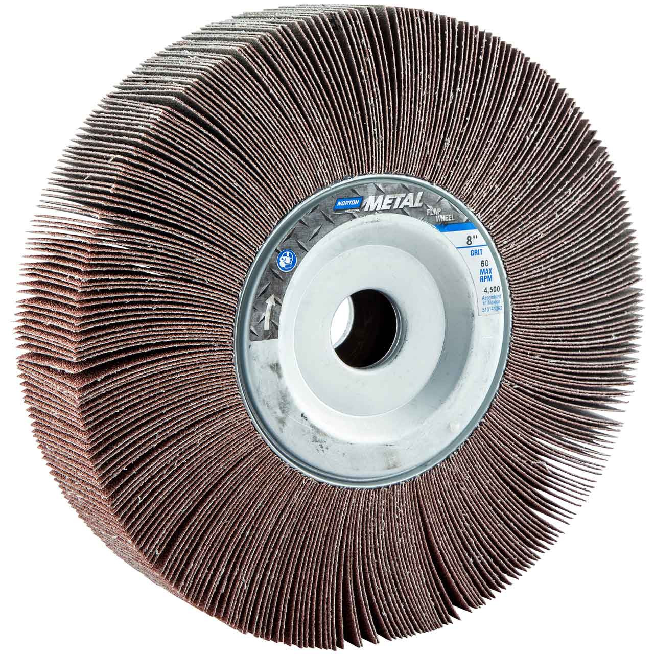 Norton 63642502700 8x2x1 in. Metalite Coated Flap Wheels, P60 Grit, 3 pack