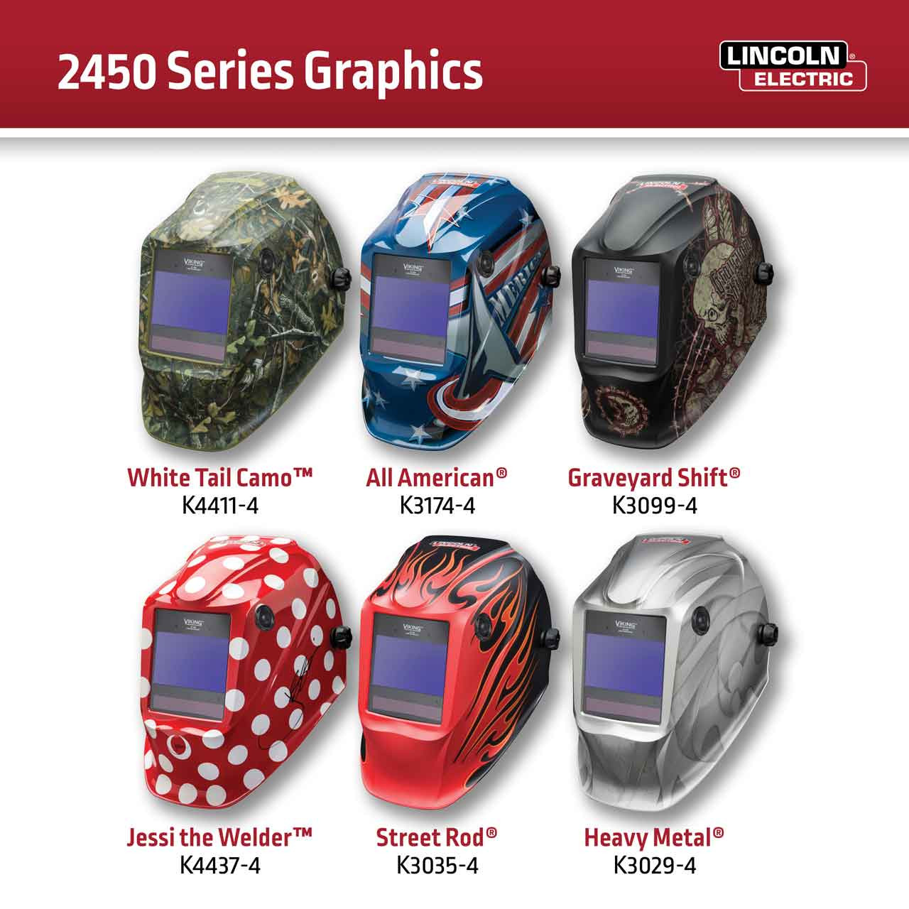 Lincoln Electric Viking 2450 Black, Auto Darkening Welding Helmet