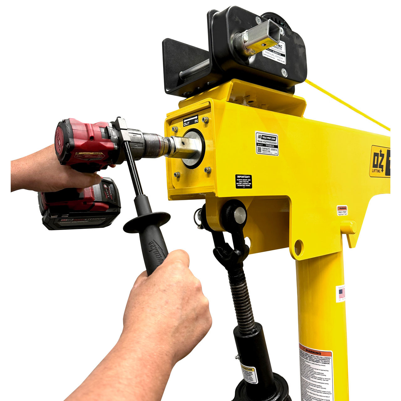 OZ OZTP1200DAV-HND2 1200 lb Tele-Pro® davit crane with 2500 lb