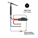 CK SLWHAT-25M SafeLoc Male Dinse 25M (3/8") Water-Cooled Gas-Thru