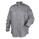 Black Stallion WF2110-GY FR Cotton Work Shirt, NFPA 2112 Arc Rated, Gray, Large