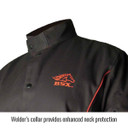 Black Stallion B9C BSX Contoured FR Cotton Welding Jacket, Black/Red, Large