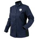 Black Stallion JF1015-NB AngelFire Women's FR Cotton Welding Jacket, Navy & Black, Large