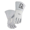 Black Stallion 750 Pearl White Elkskin Stick Glove with Nomex Lined Back, Medium