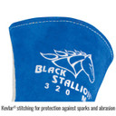 Black Stallion 320 Side Split Cowhide Stick Glove with CushionCore Liner, Medium