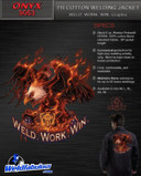 Tillman 9063 30" 9 oz. ONYX FR Cotton Jacket "Weld.Work.Win" Logo, X-Large