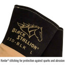 Black Stallion 25D-BLK Premium Deerskin TIG Welding Gloves, X-Large