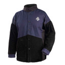 Black Stallion JH1016-NB BSX FR Cotton & Cowhide Hybrid Welding Jacket, Navy & Black, Large