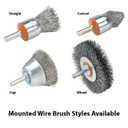 Walter 13C055 1/2" Mounted Wire Brush .02 Straight with Crimped Wire for Aluminum and Stainless Steel
