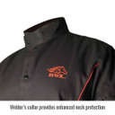 Black Stallion B9C BSX Contoured FR Cotton Welding Jacket, Black/Red, Small