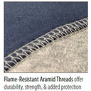 Black Stallion TF2520 Flame-Resistant Cotton Jersey Henley Long Sleeve T-Shirt, Navy/Gray, Large