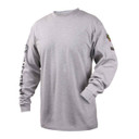 Black Stallion TF2510-GY NFPA 2112 & NFPA70E FR Cotton Knit Long-Sleeve T-Shirt, Gray, Large