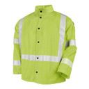 Black Stallion JF1012-LM Hi-Vis Safety FR Cotton Welding Jacket with FR Reflective Tape, Lime, Large