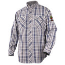 Black Stallion WF2110-PB AR/FR Cotton Work Shirt, NFPA 2112 Arc Rated, Plaid, Medium