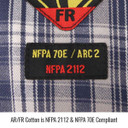 Black Stallion WF2110-PB AR/FR Cotton Work Shirt, NFPA 2112 Arc Rated, Plaid, Medium