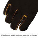 Black Stallion 200 Side Split Cowhide Stick Gloves with CushionCore Liner, Black, Large
