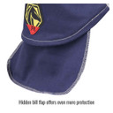 Black Stallion AH1630-NG FR Cotton Welding Cap with Hidden Bill Extension, Navy/Gray, Medium