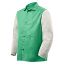 Steiner 1230-L 30" 9oz. Green/gray Weldlite Plus Hybrid FR Cotton with Leather Sleeves Jacket, Large