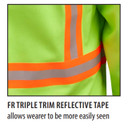 Black Stallion JF1010-LM Hi-Vis FR Cotton Welding Jacket with FR Reflective Tape, Lime, Large