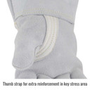 Black Stallion 750 Pearl White Elkskin Stick Glove with Nomex Lined Back, X-Large