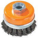 Walter 13G404 4" 5/8-11 Wire Cup Brush with Ring and Knot Twisted Wire .02 for Steel