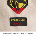 Black Stallion WF2112-ST FR Cotton Work Shirt with Reflective Tape, NFPA 2112, Stone Khaki, Large