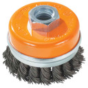 Walter 13G304 3" 5/8-11 Wire Cup Brush with Ring and Knot Twisted Wire .02 for Steel