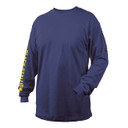Black Stallion TF2510-NV NFPA 2112 & NFPA70E FR Cotton Knit Long-Sleeve T-Shirt, Navy, 2X-Large