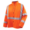 Black Stallion JF1012-OR Hi-Vis Safety Welding Jacket with FR Reflective Tape, Safety Orange, Small