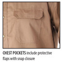 Black Stallion FS7-KHK Flame-Resistant Cotton Work Shirt, Khaki, Small