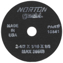 Norton 66243510641 2-1/2x1/16x3/8 In. Gemini AO Small Diameter Reinforced Cut-Off Wheels, Type 01/41, 36 Grit, 25 pack