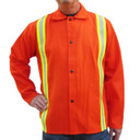 Tillman 6230DRQ 30" 9 oz. Orange FR Cotton Welding Jacket with Reflective Tape, X-Large