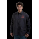 Tillman 9060 30" 9 oz. Black FR Cotton Welding Jacket, Medium