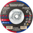 SAIT 22546 The Ultimate Pipeline™ CeramicType 27 Grinding Wheels 6" Diameter with 5/8"-11 Arbor, Pack of 10