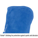 Black Stallion 113 Split Cowhide Stick Glove with Palm Guard, Blue, Large