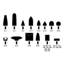 Walter 12D678 5/8x1x1/4 Mounted Points Type W-197 Resin Bond for Stainless Steel Grit A36