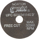 Norton 66243411403 2x1/8x3/8 In. Gemini AO Small Diameter Reinforced Cut-Off Wheels, Free Cut, Type 01/41, 36 Grit, 25 pack