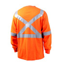 Black Stallion TF2511 NFPA 2112 & NFPA 70E FR Cotton Long Sleeve T-Shirt with Reflective Tape, Orange Medium