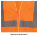 Black Stallion VS2030 ANSI Class 3 Short Sleeve Hi-Vis Safety Vest, Orange, Medium