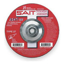 United Abrasives SAIT 20195 9x1/4x5/8-11 A24T Tough Grind Super Lock Hub Type 27 Grinding Wheel, 10 pack