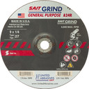 United Abrasives SAIT 20090 9x1/4x7/8 A24R Long Life No Hub Type 27 Metal Grinding Wheels, 25 pack