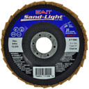 United Abrasives SAIT 71990 5x7/8 Sand-Light Flap Discs Type 27 Coarse BROWN, 5 pack