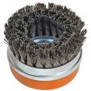 Walter 13G574 5" 5/8-11 Wire Cup Brush Double Row with Ring and Knot Twisted Wire .02 for Steel